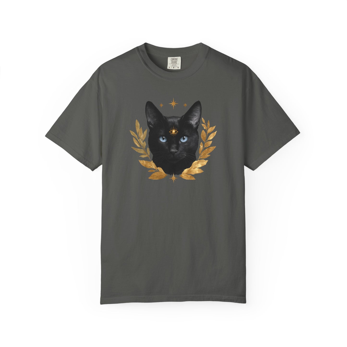 Black Cat with Gold Leaf T-shirt