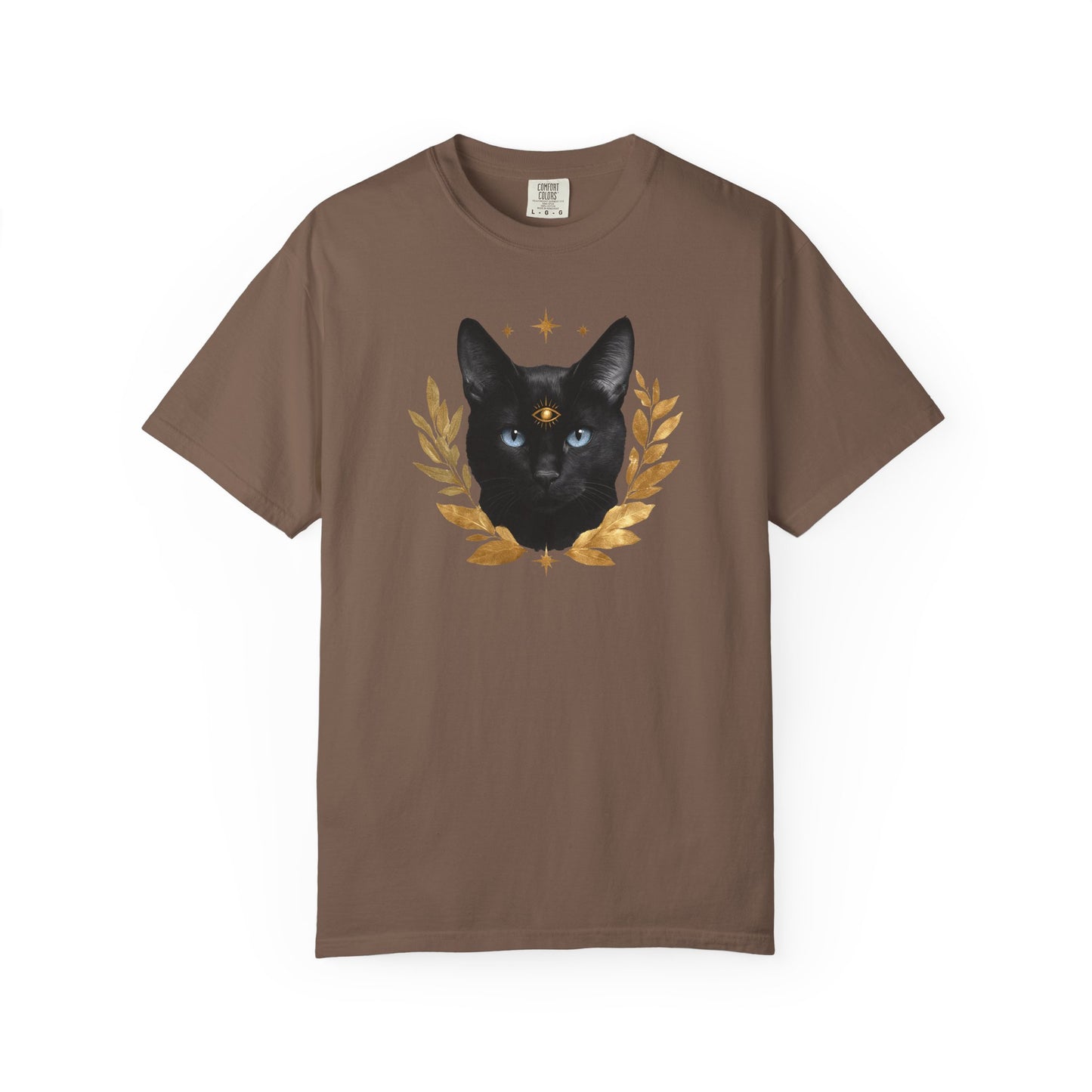 Black Cat with Gold Leaf T-shirt