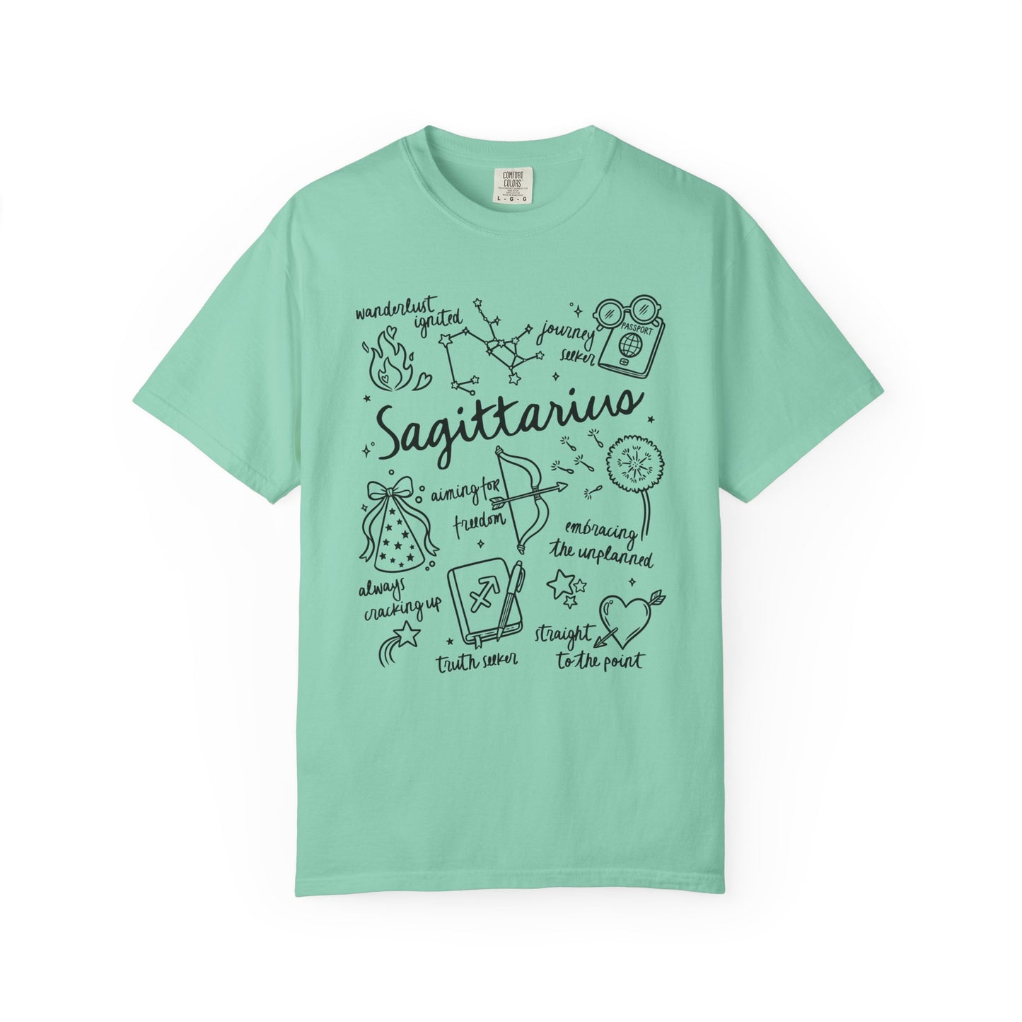 Sagittarius Whimsical Doodle Zodiac Sign T-shirt