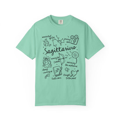 Sagittarius Whimsical Doodle Zodiac Sign T-shirt