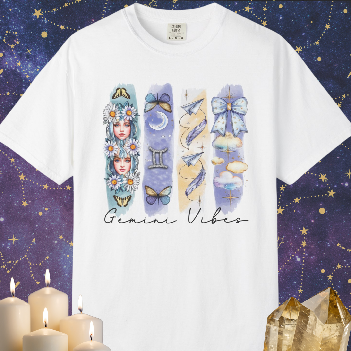 Gemini Boho Watercolor Zodiac Sign T-shirt