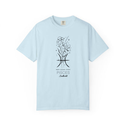 Pisces Flower Zodiac Sign T-shirt