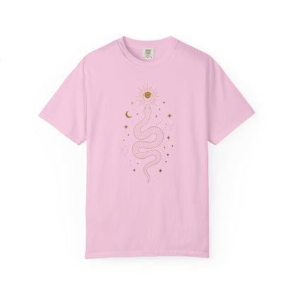 Gold Snake With Stars T-shirt
