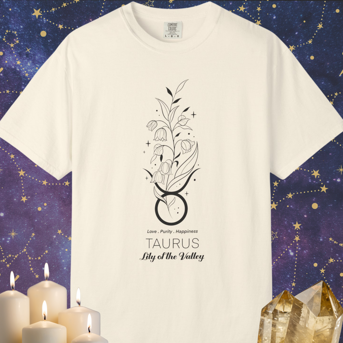 Taurus Flower Zodiac Sign T-shirt