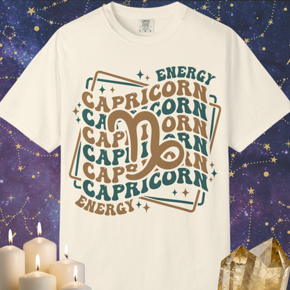 Capricorn Retro-Psychedelic Zodiac Sign T-shirt