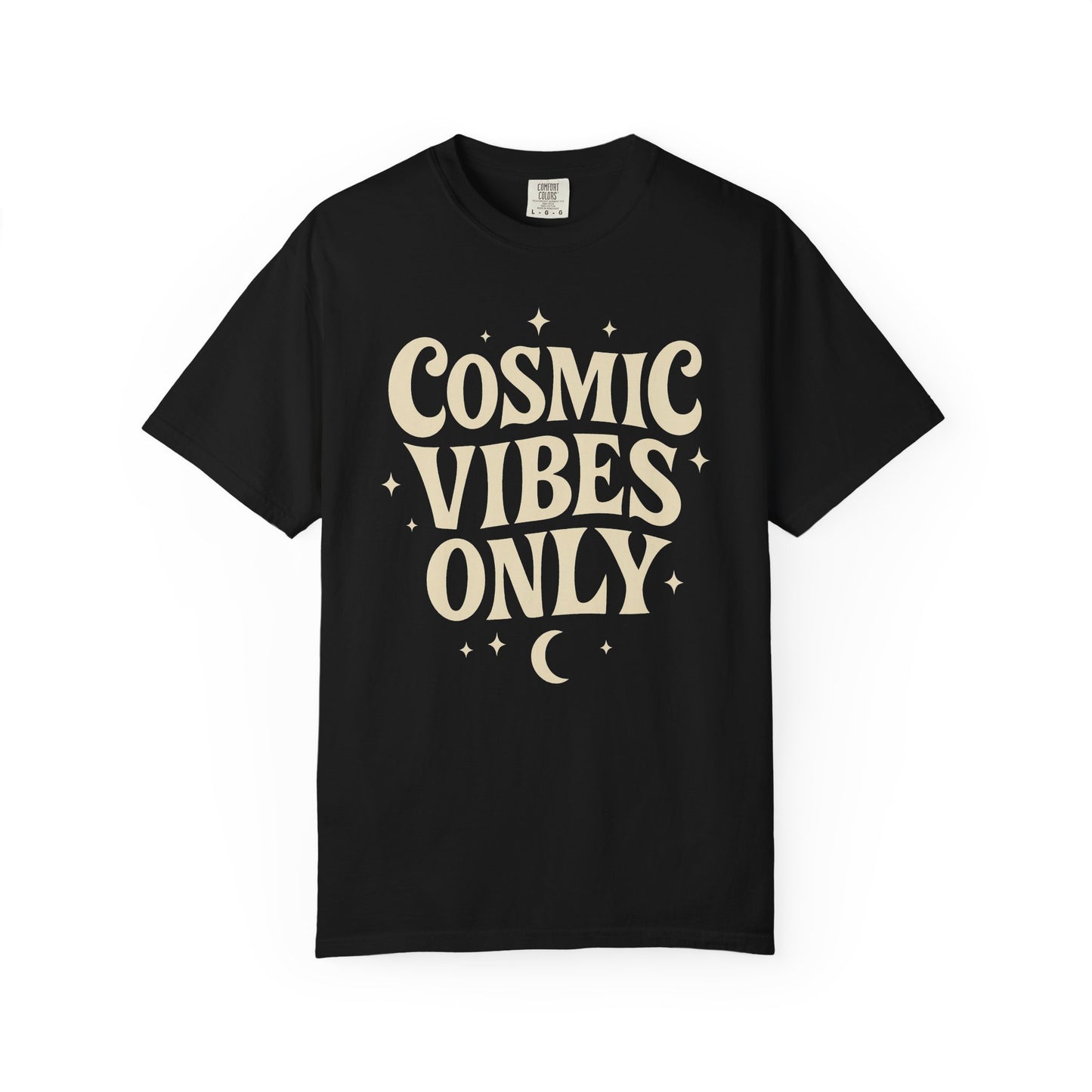 Cosmic Vibes Only With Crescent Moon T-shirt