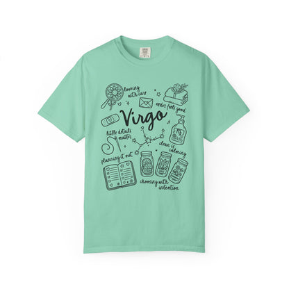 Virgo Whimsical Doodle Zodiac Sign T-shirt