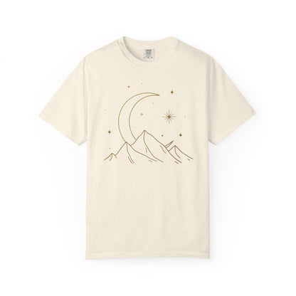Crescent Moon Behind Mountains T-shirt