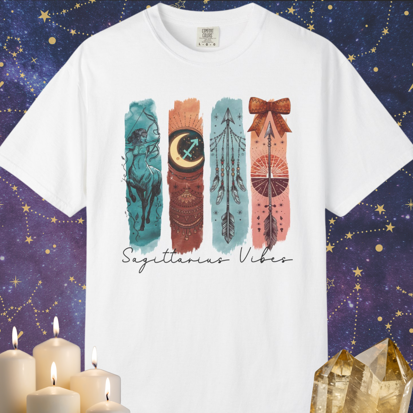 Sagittarius Boho Watercolor Zodiac Sign T-shirt