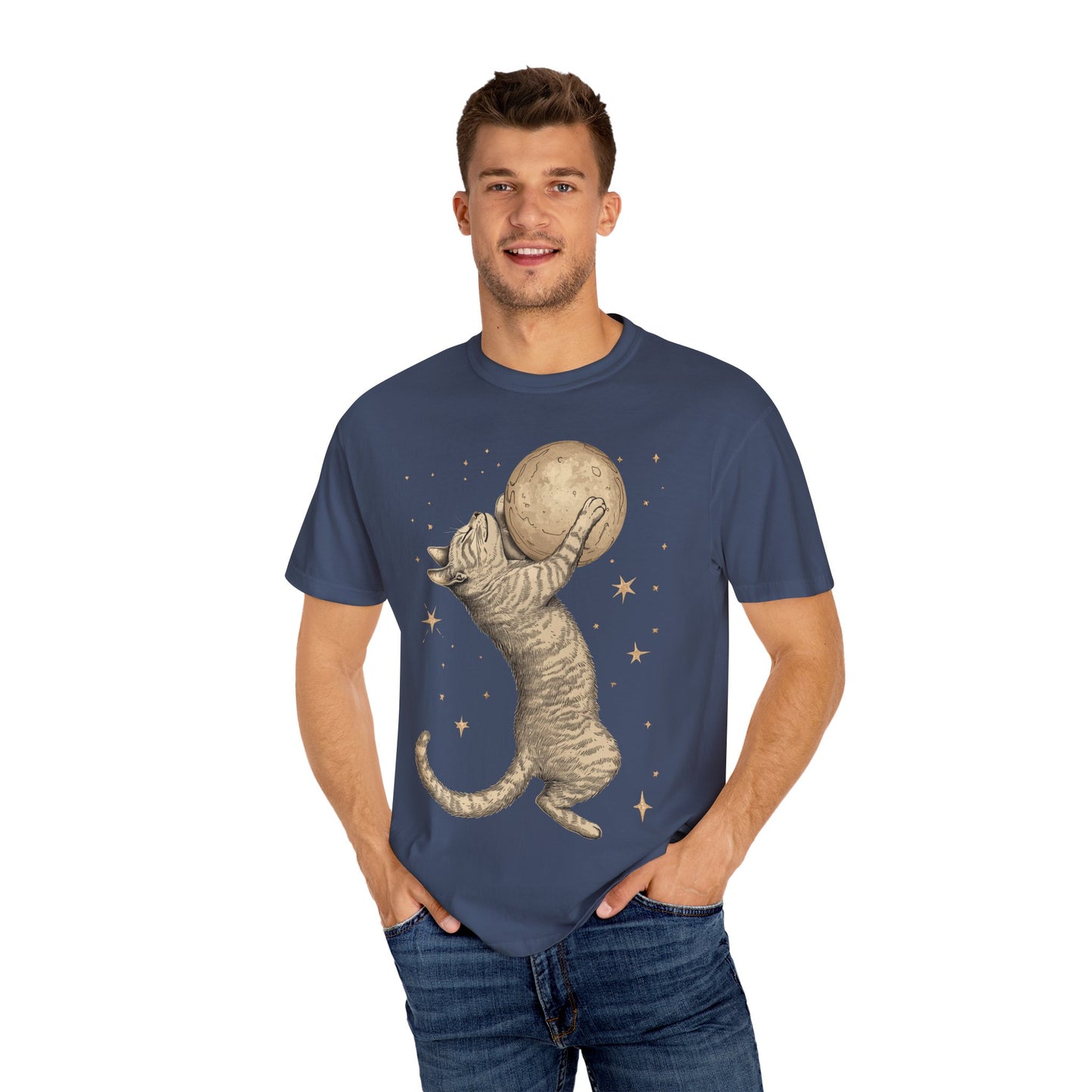 Cat Hugging The Moon T-shirt