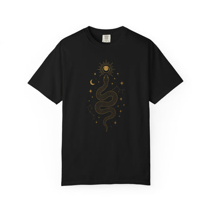 Gold Snake With Stars T-shirt