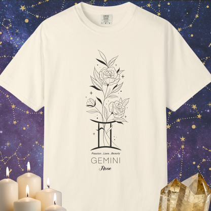 Gemini Flower Zodiac Sign T-shirt