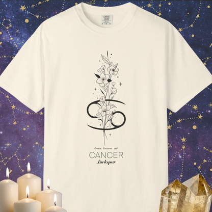 Cancer Flower Zodiac Sign T-shirt