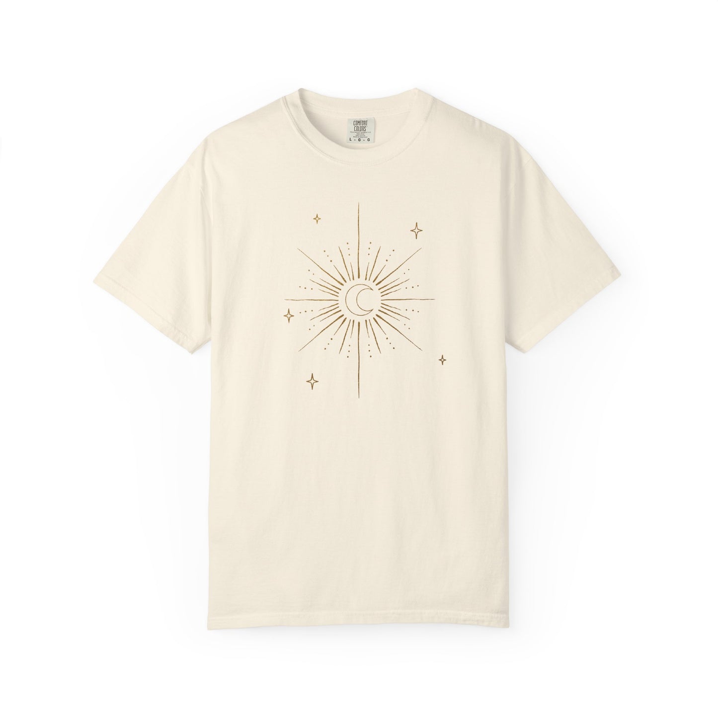 Gold Crescent Moon With Stars T-shirt