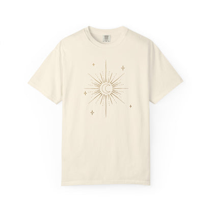 Gold Crescent Moon With Stars T-shirt