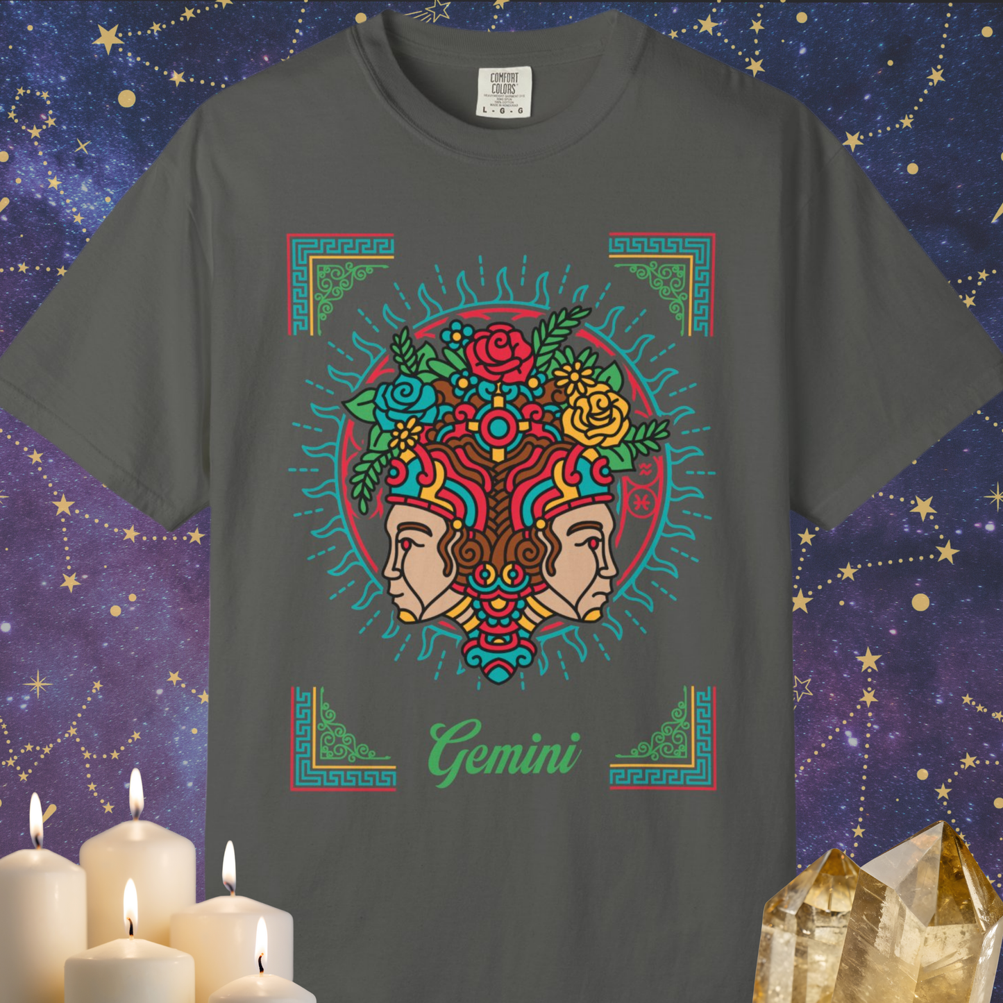 Gemini Neo-Mythological Zodiac Sign T-shirt