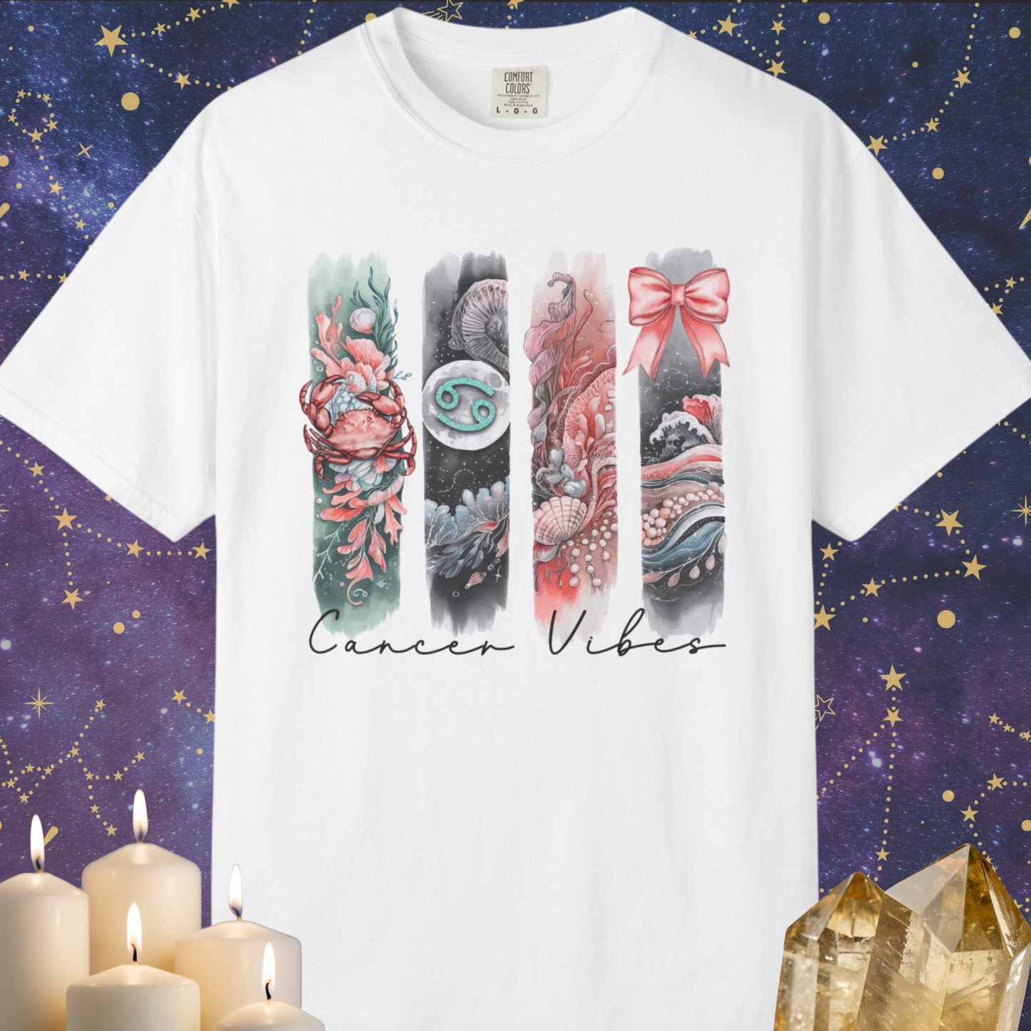 Cancer Boho Watercolor Zodiac Sign T-shirt